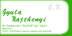 gyula majthenyi business card